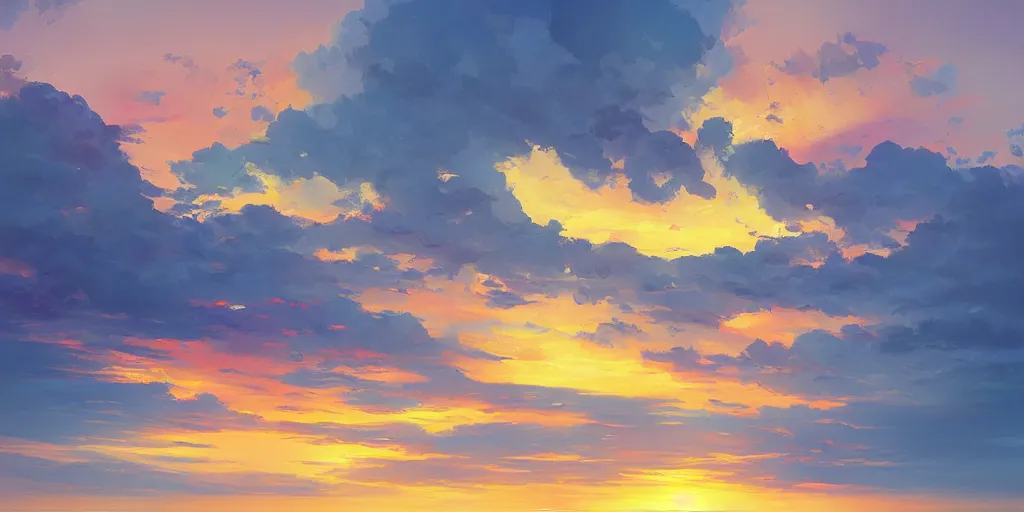 Image similar to a beautiful sunset over the ocean on a clear cloudless day, artstation, cgsociety, detailed, gorgeous painting