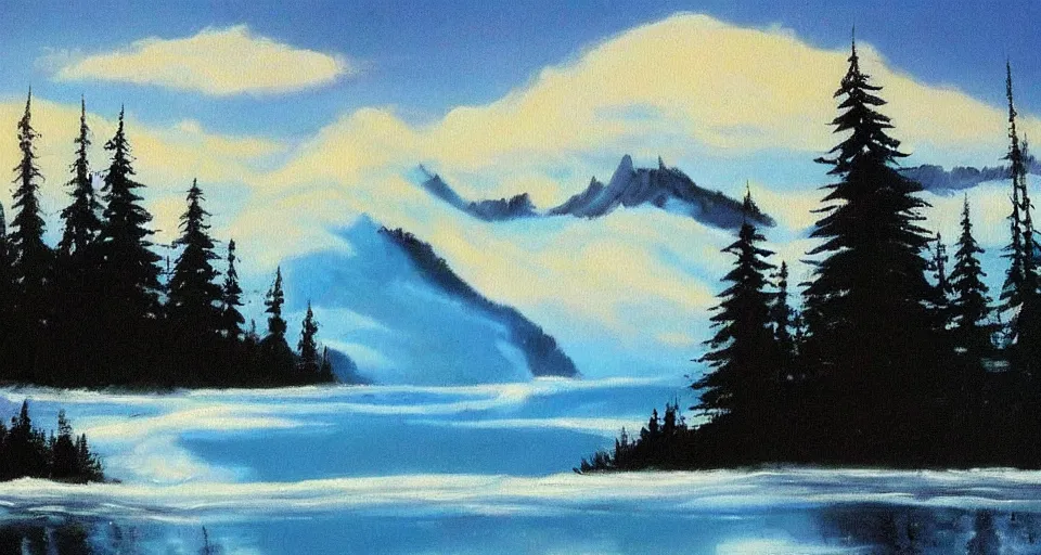 Prompt: the best painting ever by Bob ross