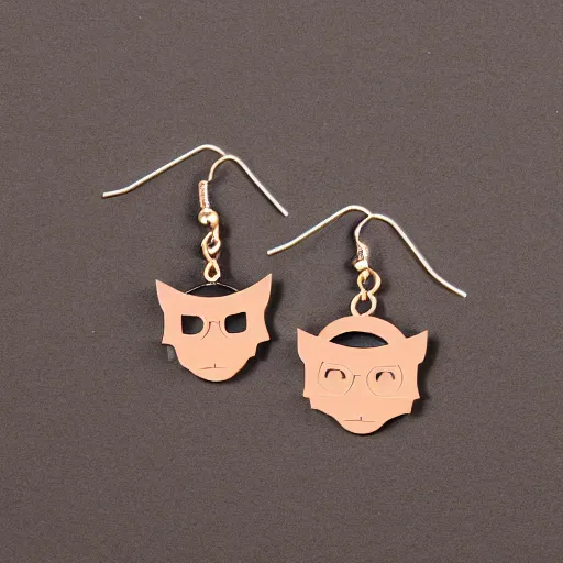 Image similar to segmented 2d laser cut earrings, geek