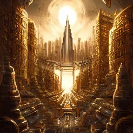 Image similar to Golden Portal City, by Sebastian Luca