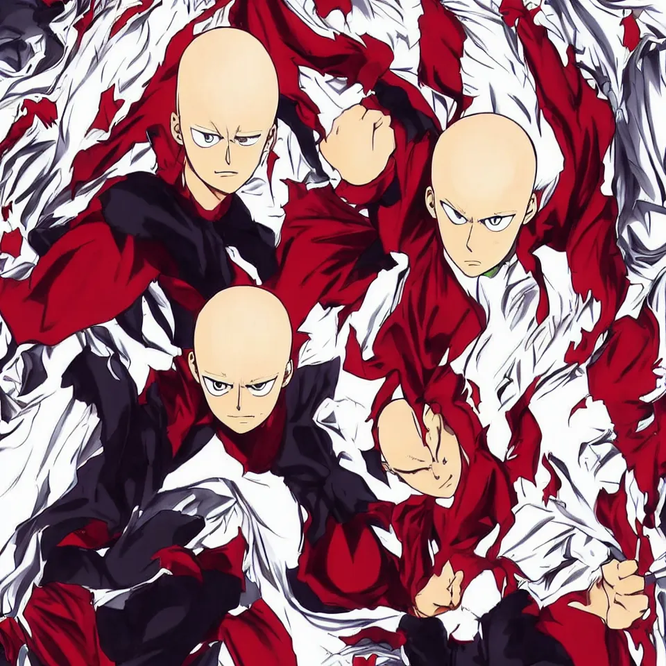 Prompt: Garou and Saitama anime, manga