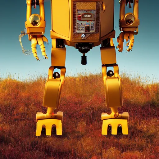 Prompt: horror animatronic in form of golden Bonny character design, robotic Springtrap character by Simon Stalenhag, trending on Artstation, 8K, ultra wide angle, zenith view, pincushion lens effect