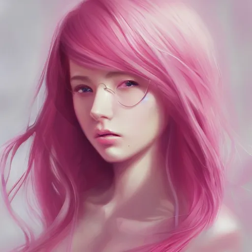 Image similar to teen girl, pink hair, gorgeous, amazing, elegant, intricate, highly detailed, digital painting, artstation, concept art, sharp focus, illustration, art by Ross tran