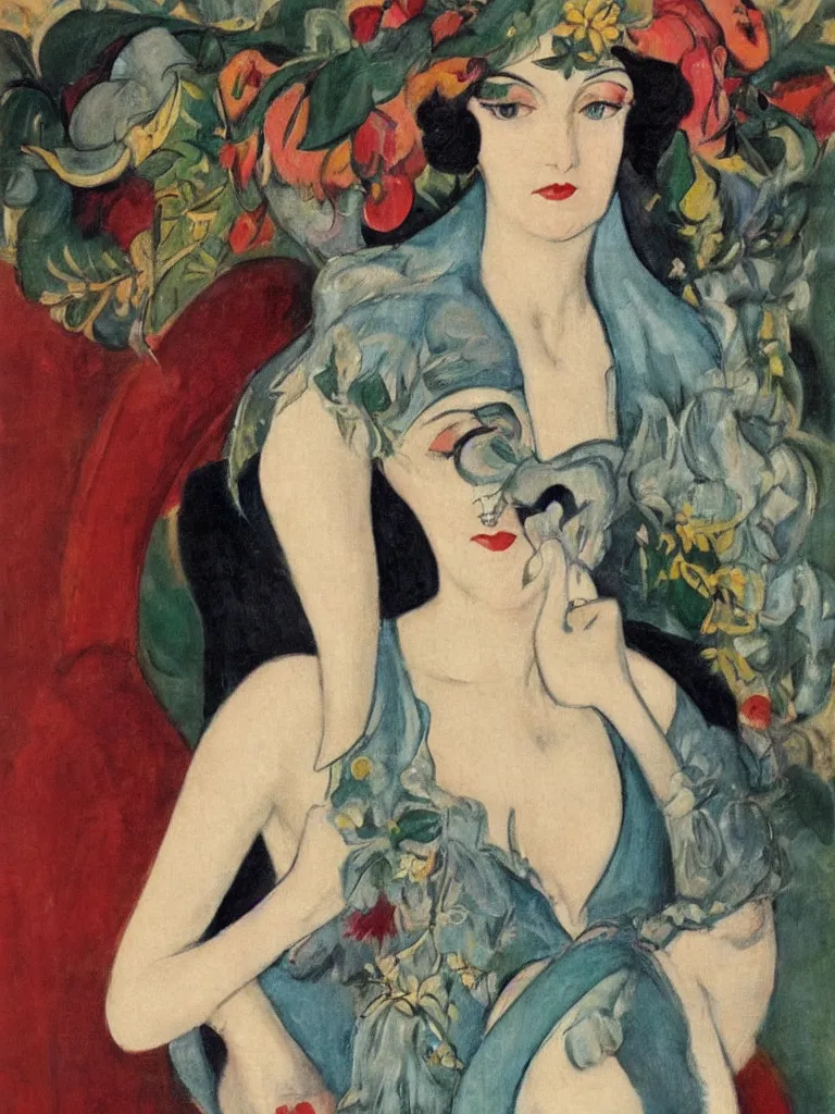 Prompt: a portrait of a woman by gerda wegener, 1 9 2 0 era fashion,