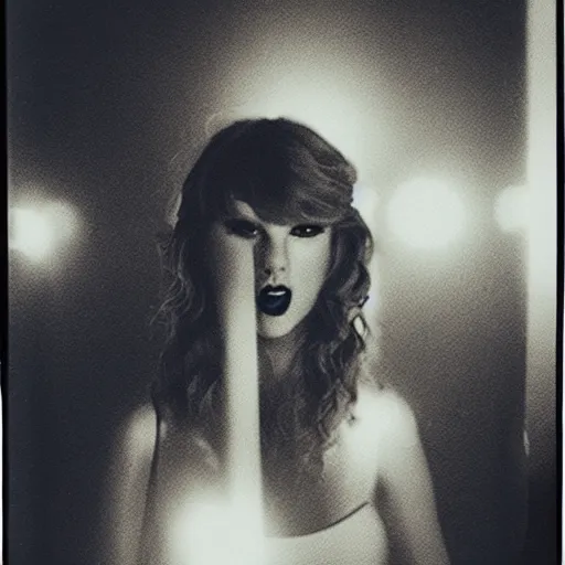 Prompt: bad photo of taylor swift, polaroid, one light