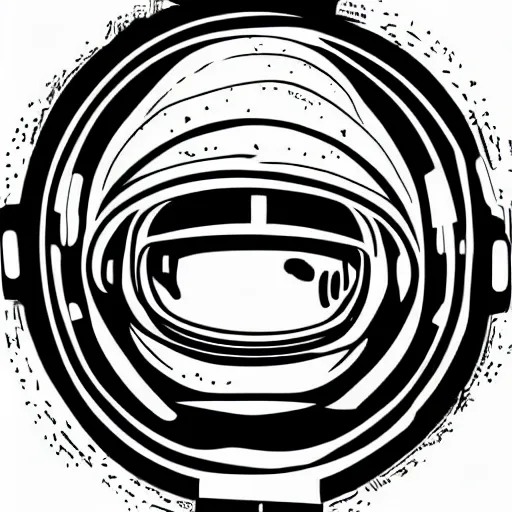 Image similar to monocolor vector art of an astronaut helmet