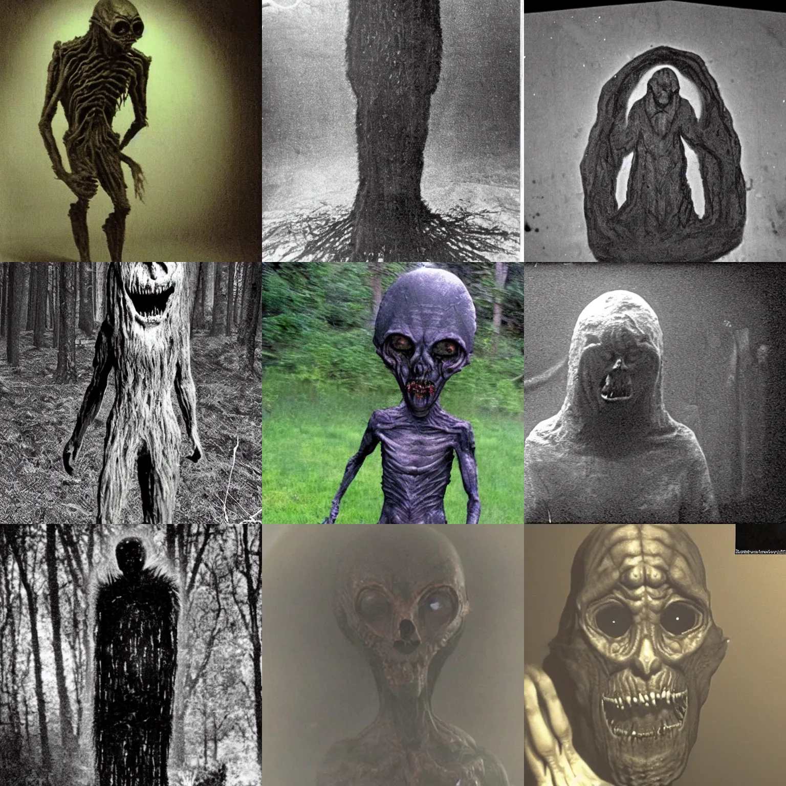 Prompt: cryptid alien haunted spirit thing real photo
