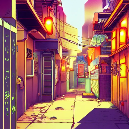 Image similar to small alley in golden gai, vaporwave nostalgia, visual novel cg, 8 0 s anime vibe, kimagure orange road, maison ikkoku, trending on artstation