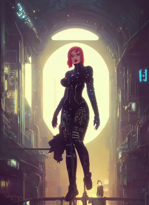 Prompt: highly detailed christina hendricks as a cyberpunk character, stephen bliss, unreal engine, fantasy art by greg rutkowski, loish, rhads, ferdinand knab, makoto shinkai and lois van baarle, ilya kuvshinov, rossdraws, tom bagshaw, global illumination, radiant light, detailed and intricate environment