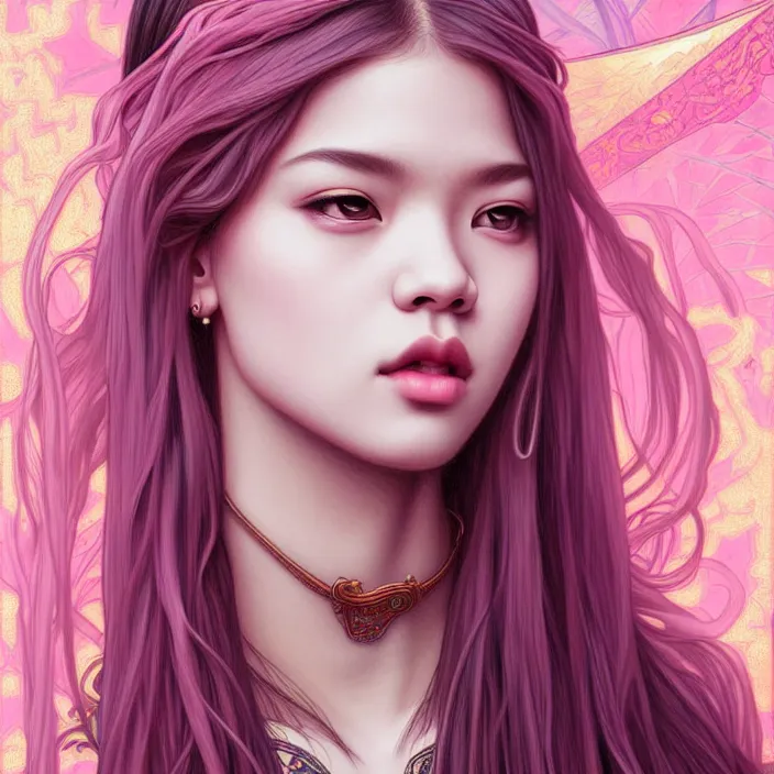 Image similar to jossi of blackpink, king, tarot card, highly detailed, digital painting, smooth, sharp focus, illustration, ultra realistic, 8 k, art by artgerm and alphonse mucha