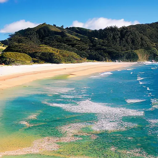 Prompt: lang's beach, northland, new zealand