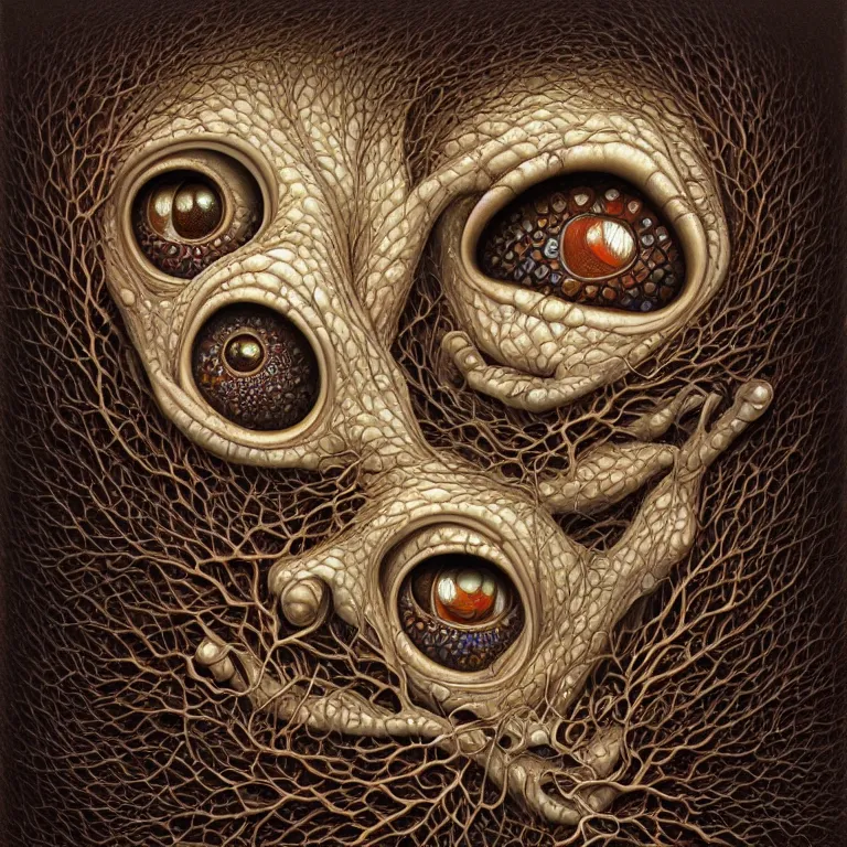 Image similar to endless eons of time's essence stripped away by neglect and decay. naoto hattori, oil on canvas