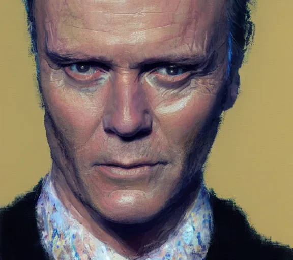 Image similar to a hyper-detailed portrait of ANthony Stewart Head by Craig Mullins; oil on canvas; trending on artstation; 90mm; f/1.4