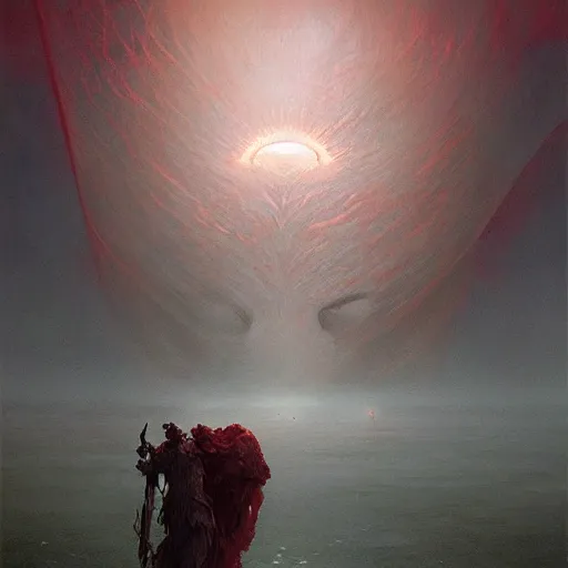 Image similar to art by Greg Rutkowski and Zdzisław Beksiński