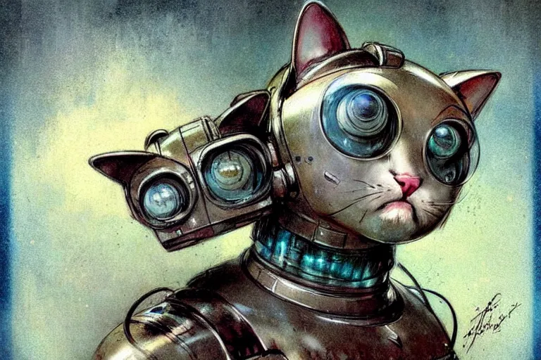 Image similar to ( ( ( ( ( 1 9 5 0 s retro future robot cat. muted colors. ) ) ) ) ) by jean - baptiste monge!!!!!!!!!!!!!!!!!!!!!!!!!!!!!!