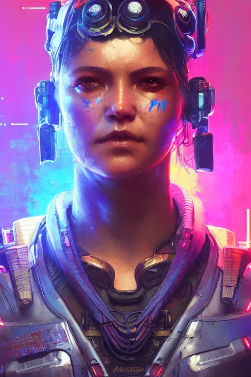 Image similar to valkyrie from apex legends, cyberpunk futuristic neon. decorated with traditional japanese ornaments by ismail inceoglu dragan bibin hans thoma greg rutkowski alexandros pyromallis nekro rene maritte illustrated, perfect face, fine details, realistic shaded, fine - face, pretty face