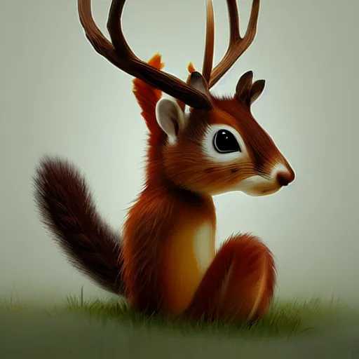 Image similar to 🐿🦌, cgsociety, artstation