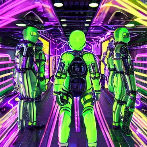 Image similar to love, diverse reactor cybersuits, from behind, power rituals, wide wide angle, vivid, elaborate, highly detailed, beautiful lighting