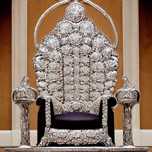 Image similar to majestic throne made of millions of diamonds and zaphires