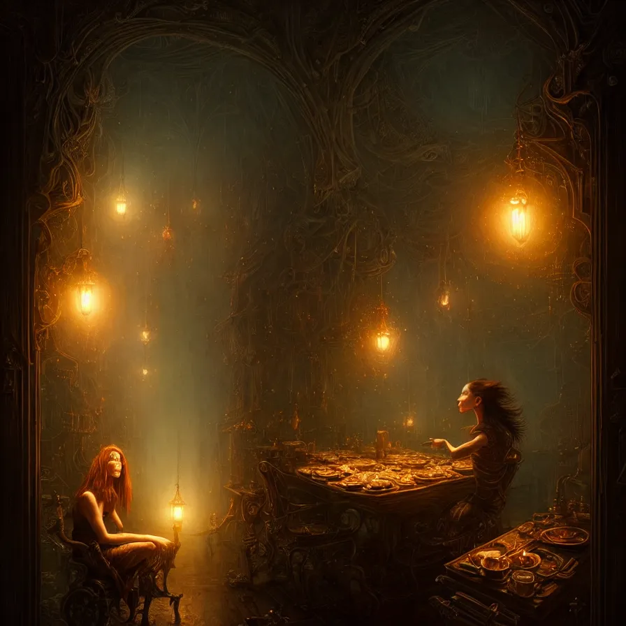 Image similar to epic professional digital art of hungry 🤖, atmospheric lighting, painted, intricate, detailed, foreboding, leesha hannigan, wayne haag, reyna rochin, ignacio fernandez rios, mark ryden, iris van herpen, best on artstation, cgsociety, wlop, pixiv, stunning, gorgeous, much wow, cinematic, masterpiece