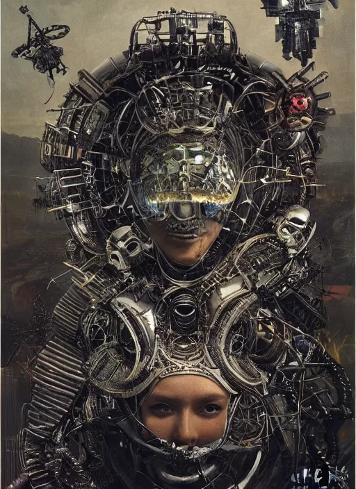 Image similar to portrait of futuristic king arthur knight medusa cyborg, surrounded by drones kintsugi, x - ray, steam and cyberpunk, modern fine art, fractal, intricate, elegant, highly detailed, digital photography, subsurface scattering, by jheronimus bosch and frank miller and greg rutkowski,