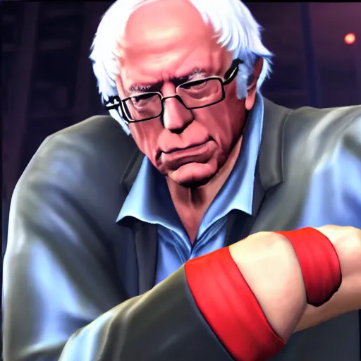 Prompt: Bernie Sanders as a fighter in King of Fighters 15 ultra high quality 4k