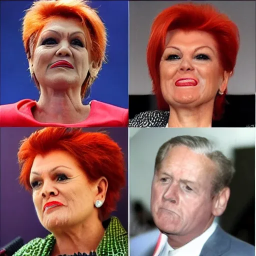 Image similar to Pauline Hanson is secretly a lizard people