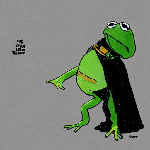 Prompt: Kermit the frog as Darth Vader