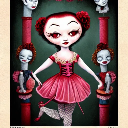 Image similar to circus in the style of mark ryden