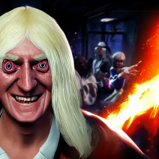 Image similar to jimmy savile as mortal kombat 1 1 game character, unreal engine, realistic,