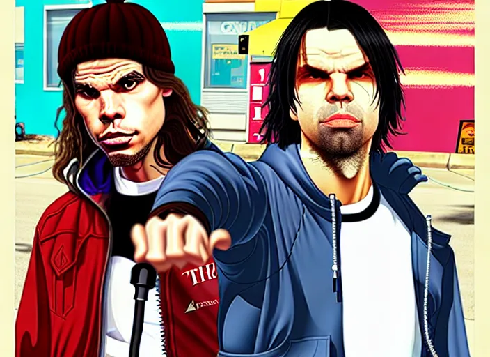 Image similar to Orelsan in a GTA V art by Stephen Bliss