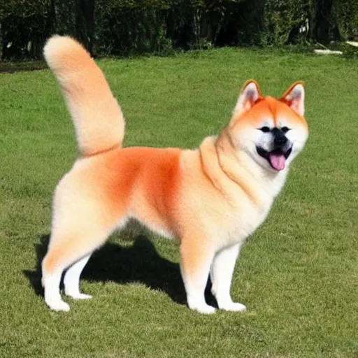 Image similar to an akita inu shaped like a heart