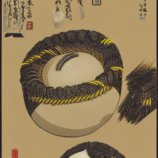 Image similar to Baseballs, 4k, detailed, by Hokusai