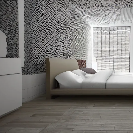 Image similar to parallax mapping of bedroom