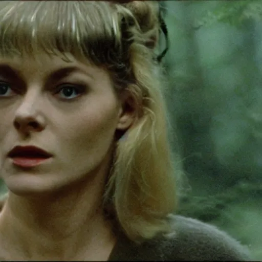 Image similar to laura palmer in the woods. still from blade runner -