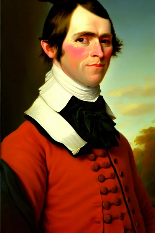 Image similar to a head and shoulders portrait painting of an anthropomorphic!!!!!!!!!! donkey!!!!!!!!!! wearing a colonial outfit without a hat looking off camera, a character portrait, american romanticism, oil on canvas, soft focus