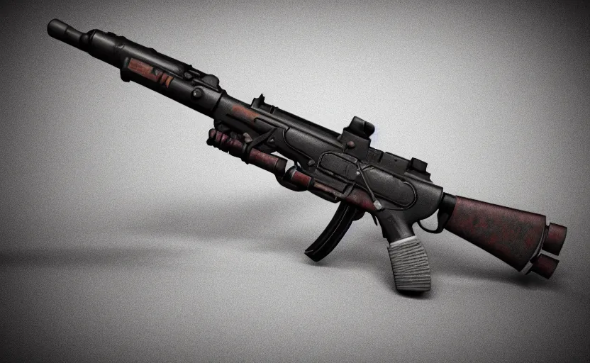 Image similar to submachine gun, design concept art, gritty, studio lighting, 3d render, octane render