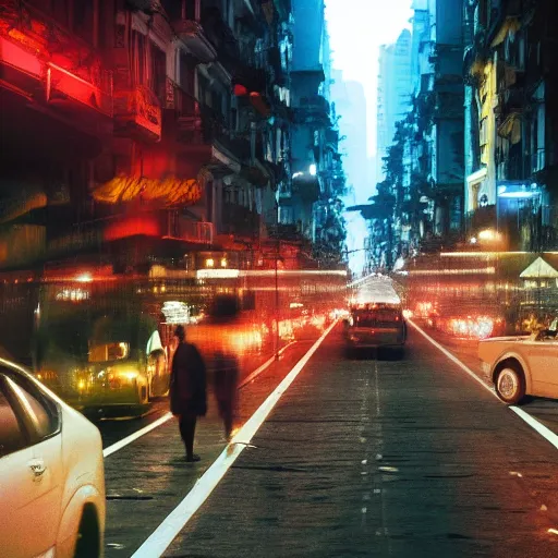 Prompt: rio de janeiro street, wong kar wai, hyper - realistic, 8 k