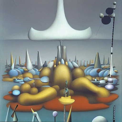 Image similar to Temple of the new gods. Yves Tanguy.