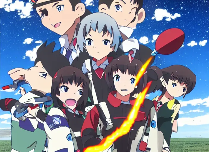 Prompt: rocket launch in anime series