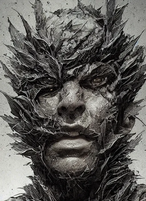 Prompt: portrait, a monster made out of pot leaves, watercolor, dramatic lighting, cinematic, establishing shot, extremely high detail, foto realistic, cinematic lighting, pen and ink, intricate line drawings, by Yoshitaka Amano, Ruan Jia, Kentaro Miura, Artgerm, post processed, concept art, artstation, matte painting, style by eddie mendoza, raphael lacoste, alex ross