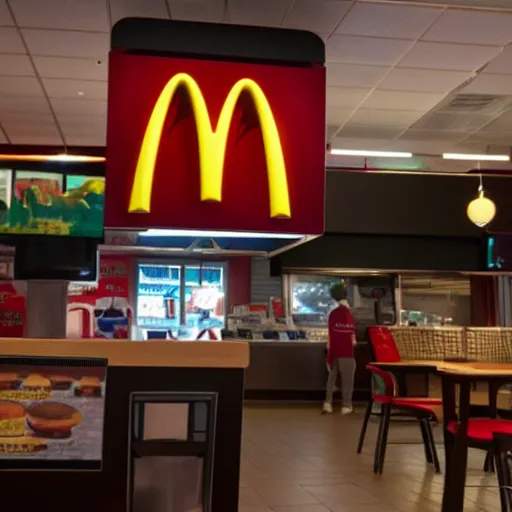 Image similar to Mcdonalds in the upside down from stranger things