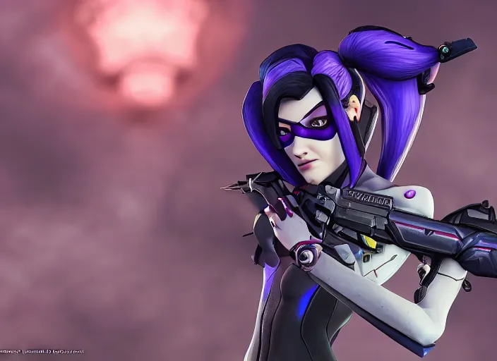 Image similar to widowmaker, overwatch, 4 k, screenshot, high detailed