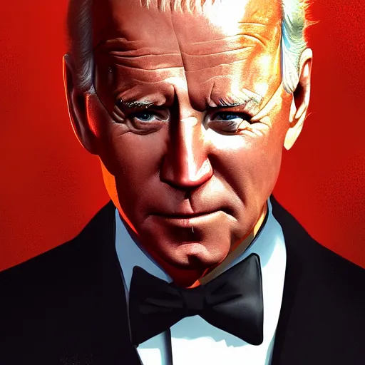 Image similar to joe biden as james bond, hyper realistic, amazing detail digital art, cgsociety, artstation