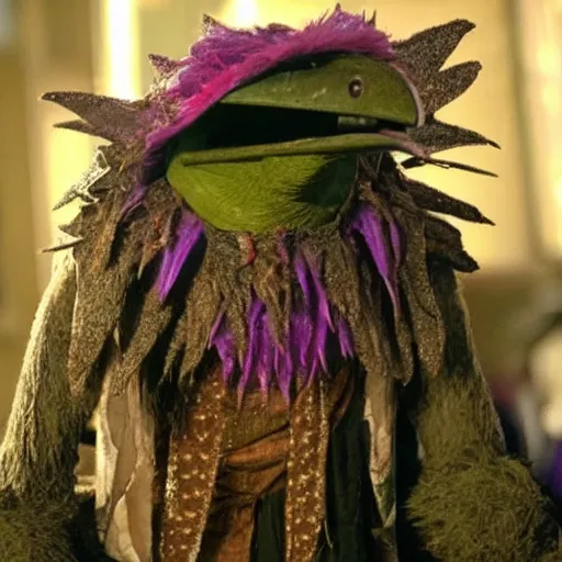 Image similar to skeksis muppet from the dark crystal