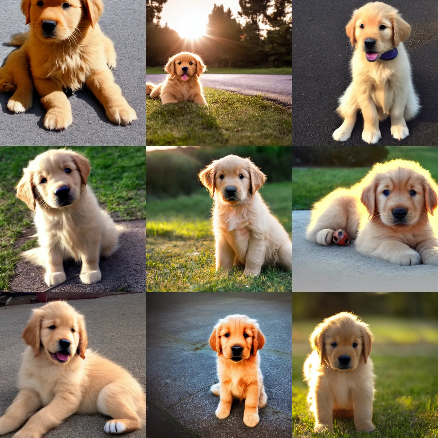 Prompt: the cutest and most adorable golden retriever puppy the world has ever seen, 8 k hdr, picture of the year, dynamic lighting