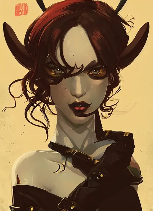 Image similar to portrait of beautifull succubus, cute face. dark fantasy, d & d, artstation, art by petros afshar, tom whalen, laurie greasley and greg rutkowski and ilya kuvshinov