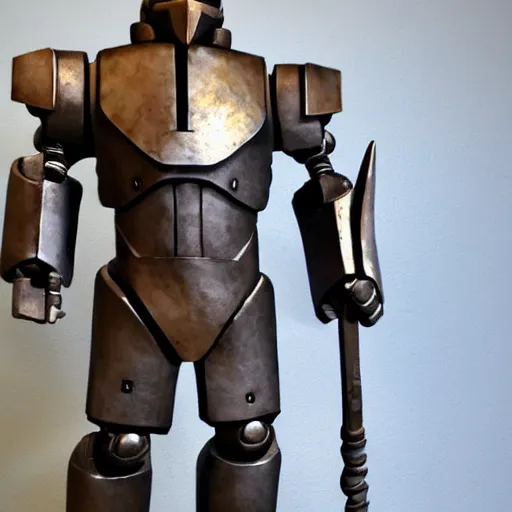 Image similar to tall bulky warforged made from stone with a sun symbol engraved on the center of the chest, that looks like karn from magic the gathering, full body portrait, humanoid, protective stance holding a weapon, dungeons and dragons, fantasy, full body portrait, detailed, oil painting,