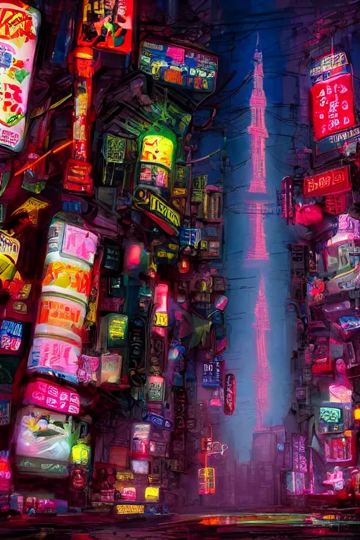 Image similar to neon tokyo, adorned pillars, towers, landscape, alex ross, neal Adams, david finch, concept art, matte painting, highly detailed, rule of thirds, dynamic lighting, cinematic, detailed, denoised, centerd