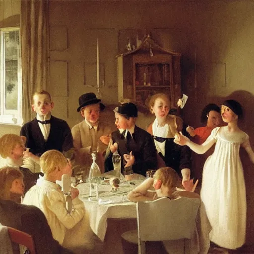 Prompt: a dream birthday party by peter ilsted